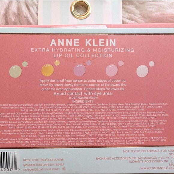 NEW Anne Klein 5-Piece Lip Oil Collection – Extra Hydrating & Moisturizing - Picture 4 of 4